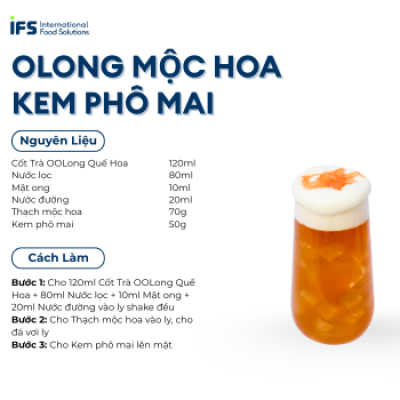 Công Thức Ô Long Mộc Hoa Kem Phô Mai